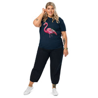 Glitch Flamingo Retro Cyberpunk Organic Cotton T-Shirt - Sustainable Organic Design | Detailed Alternative View