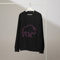 Neon Range Bison Organic Sweatshirt | Cowboy Renaissance Collection - Sustainable Organic Design | Primary Mockup Front View