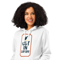 Cut In Lay Off Organic Hoodie | Blue-Collar Pride - Sustainable Organic Design | Primary Mockup Front View