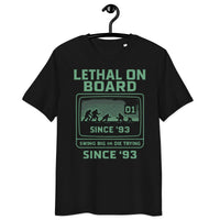 Lethal On Board '93 - Premium Organic Gamer Streetwear Tee - Sustainable Organic Design | Detailed Alternative View