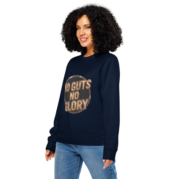 No Guts No Glory Organic Sweatshirt | Retro Western Crewneck - Sustainable Organic Design | Detailed Alternative View