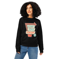 Honky Tonk Tonight Organic Sweatshirt | Retro Western Crewneck - Sustainable Organic Design | Detailed Alternative View