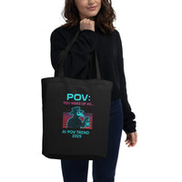 Plague Doctor VHS Retro Tote Bag | GOTS-Certified Organic Cotton - Sustainable Organic Design | Primary Flat-lay Front View