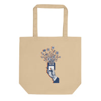 Floppy Bloom Organic Tote | GOTS Certified | Retro Tech Collection - Sustainable Organic Design | Primary Flat-lay Front View
