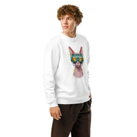 Cyber Sphynx Organic Sweatshirt | GOTS Certified Gamer Streetwear - Sustainable Organic Design | Detailed Alternative View