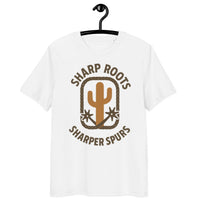 Sharp Roots Sharper Spurs Organic Tee - Cowboy Renaissance - Sustainable Organic Design | Detailed Alternative View