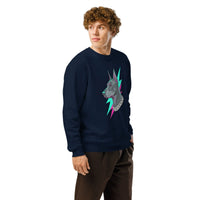 Cyberpunk Doberman Organic Sweatshirt | Sustainable Gamer Streetwear - Sustainable Organic Design | Detailed Alternative View