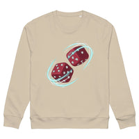 Lucky Roll Diamond Dice Organic Sweatshirt - Sustainable Organic Design | Primary Mockup Front View