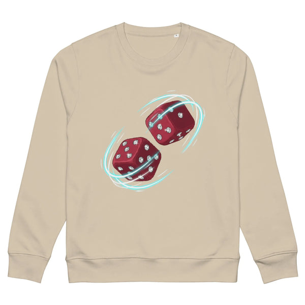 Lucky Roll Diamond Dice Organic Sweatshirt - Sustainable Organic Design | Primary Mockup Front View