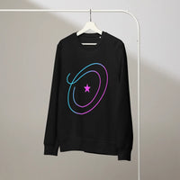Rope The Cosmos Organic Sweatshirt | Neon Western Edition - Sustainable Organic Design | Primary Mockup Front View
