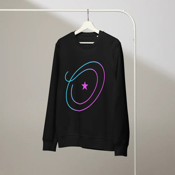 Rope The Cosmos Organic Sweatshirt | Neon Western Edition - Sustainable Organic Design | Primary Mockup Front View