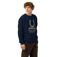 "Forging Strength" Organic Sweatshirt | Cowboy Renaissance Collection - Sustainable Organic Design | Primary Mockup Front View