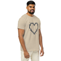 Heart of Barbed Wire Organic Cotton T-Shirt - Sustainable Organic Design | Detailed Alternative View