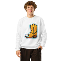 Organic Cowboy Boot Sweatshirt – Western Renaissance Collection - Sustainable Organic Design | Primary Mockup Front View