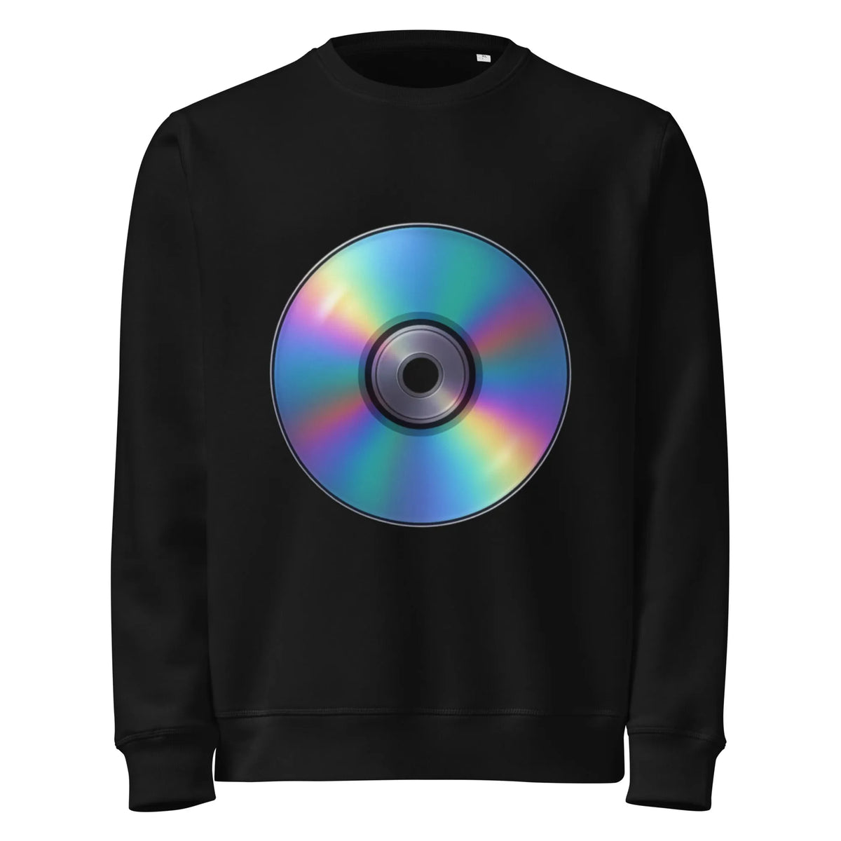 Organic Cotton Holographic CD Sweatshirt – GOTS & Vegan Certified - Sustainable Organic Design | Detailed Alternative View