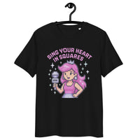 Sing Your Heart In Squares | Organic Pixel Art Tee - Sustainable Organic Design | Detailed Alternative View