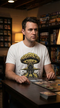 Wasteland Survivor Organic Cotton Graphic Tee - CCG / Tabletop Gamer in Cozy Game Den - 90s Retro Sustainable