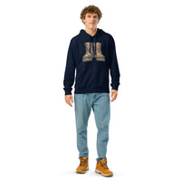 Rugged Work Boots Organic Hoodie | Blue-Collar Pride - Sustainable Organic Design | Detailed Alternative View