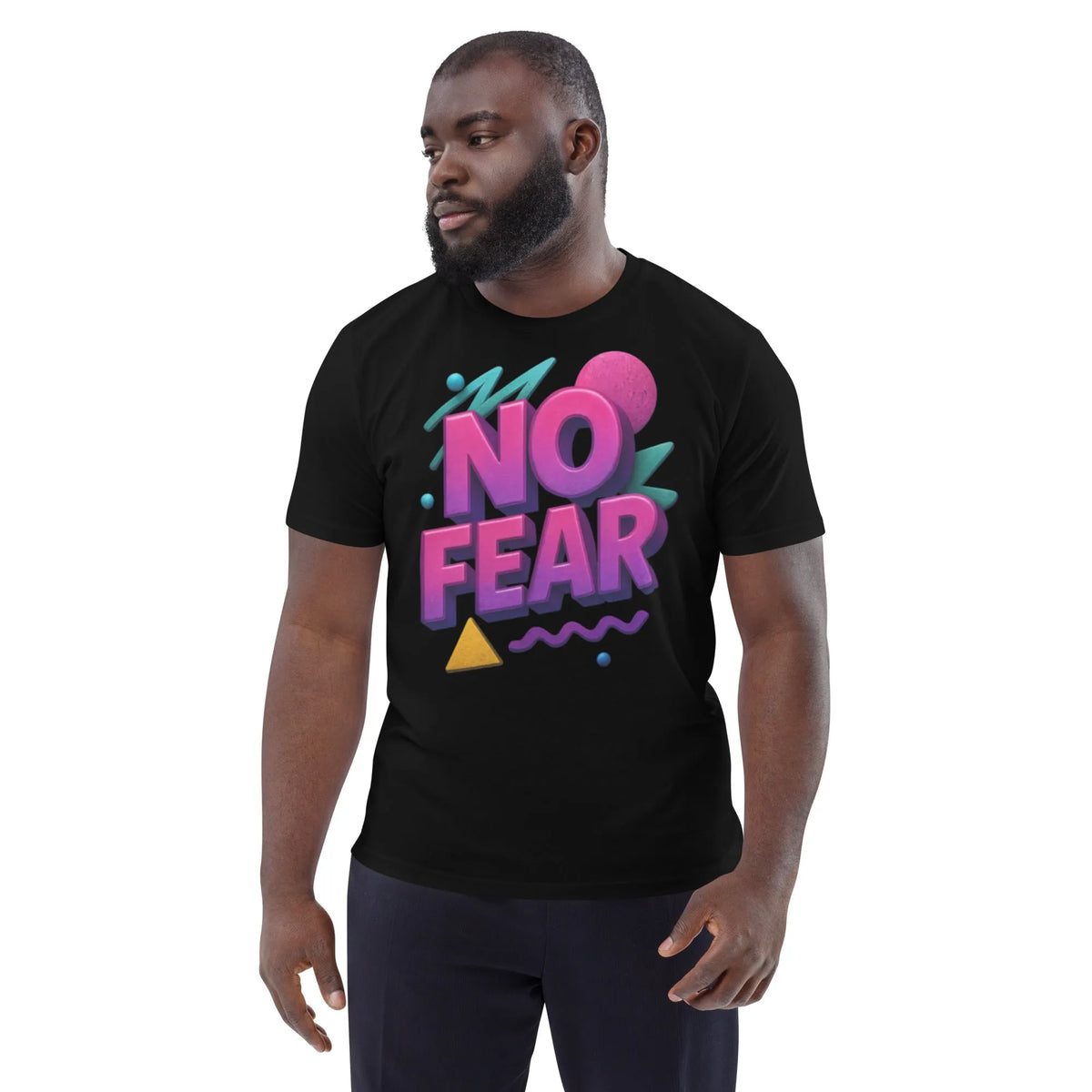 No Fear 3D Graphic Tee – Organic Cotton | Gamer Collection - Sustainable Organic Design | Primary Mockup Front View