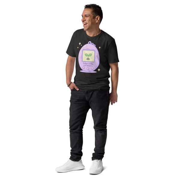 Unisex Virtual Pet Tee – Organic Cotton Retro Gamer Streetwear - Sustainable Organic Design | Detailed Alternative View