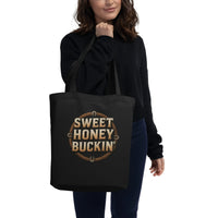 Sweet Honey Buckin' Organic Cotton Tote Bag | Design Delight Studio - Sustainable Organic Design | Primary Flat-lay Front View