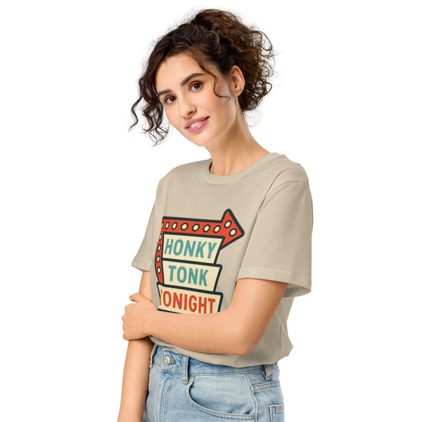 Honky Tonk Tonight – Organic Cotton Western Graphic Tee - Sustainable Organic Design | Detailed Alternative View
