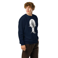 Midnight Vulture Organic Sweatshirt | Gothic Western Crewneck - Sustainable Organic Design | Detailed Alternative View