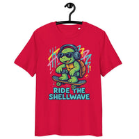 Ride the Shellwave – GOTS Organic Cotton Graphic Tee - Sustainable Organic Design | Detailed Alternative View