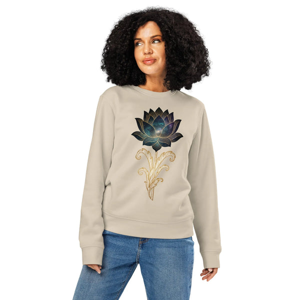Celestial Lotus Core – Organic Gamer Sweatshirt | Sustainable Streetwear - Sustainable Organic Design | Detailed Alternative View