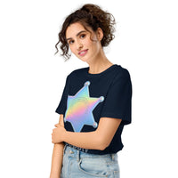 Deputy Holographic Badge Organic T-Shirt | Cowboy Renaissance - Sustainable Organic Design | Detailed Alternative View
