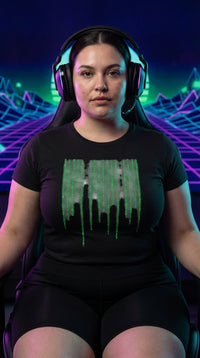 Matrix Code Drip Eco Tote - Neon Plus Streamer in Virtual Reality Grid - Eco-Aesthetic Lifestyle