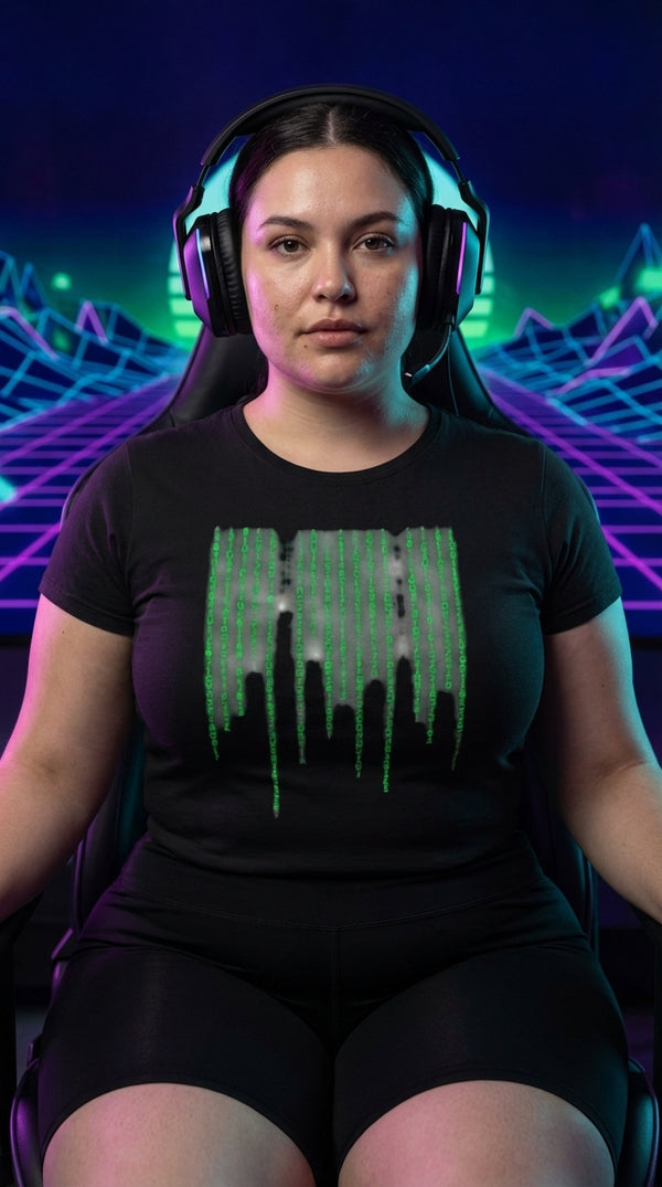 Matrix Code Drip Eco Tote - Neon Plus Streamer in Virtual Reality Grid - Eco-Aesthetic Lifestyle