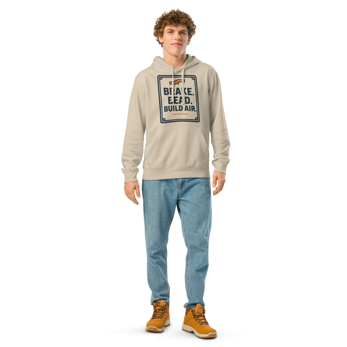 Brake Bead Build | Sheet Metal Pro Organic Hoodie - Sustainable Organic Design | Primary Mockup Front View