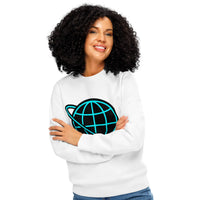 Cyber Globe Sweatshirt – Neon World, Wired and Infinite - Sustainable Organic Design | Detailed Alternative View