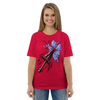 Crystal Shatter Sword Organic Tee | Minimalist Gamer Apparel - Sustainable Organic Design | Primary Mockup Front View
