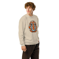 Tribal Horseshoe Flame Sweatshirt | Organic Cotton & Recycled Blend - Sustainable Organic Design | Primary Mockup Front View