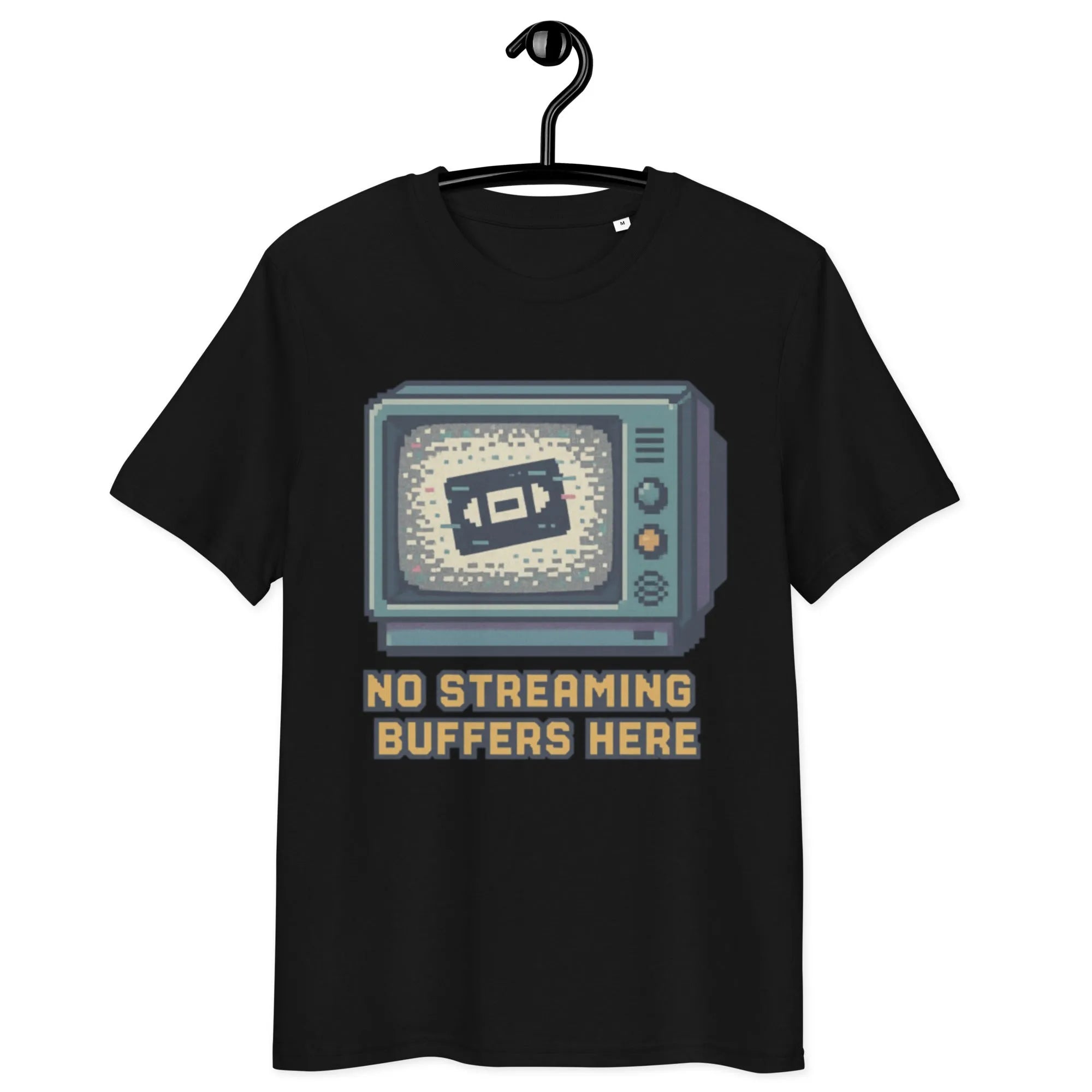 "No Buffers" Retro TV Tee | 100% GOTS Organic Cotton - Sustainable Organic Design | Detailed Alternative View