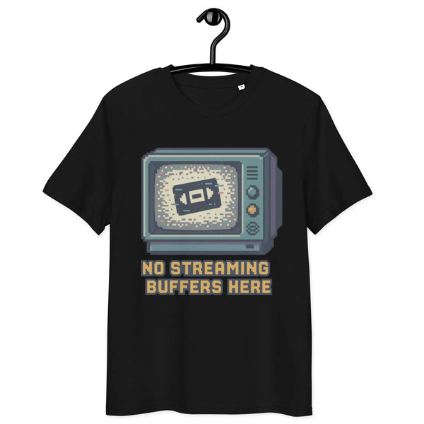 "No Buffers" Retro TV Tee | 100% GOTS Organic Cotton - Sustainable Organic Design | Detailed Alternative View