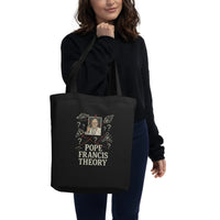 Pope Francis Theory Meme Tote | 100% GOTS Organic Cotton - Sustainable Organic Design | Primary Flat-lay Front View