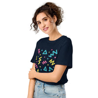 Neon Memphis Retro Tee - 100% GOTS Organic Cotton - Sustainable Organic Design | Detailed Alternative View