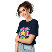 Graffiti Starburst Organic T-Shirt | Sustainable Streetwear - Sustainable Organic Design | Detailed Alternative View