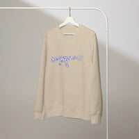 Blue Porcelain 'Power' Organic Cotton Sweatshirt | Sustainable Streetwear - Sustainable Organic Design | Detailed Alternative View