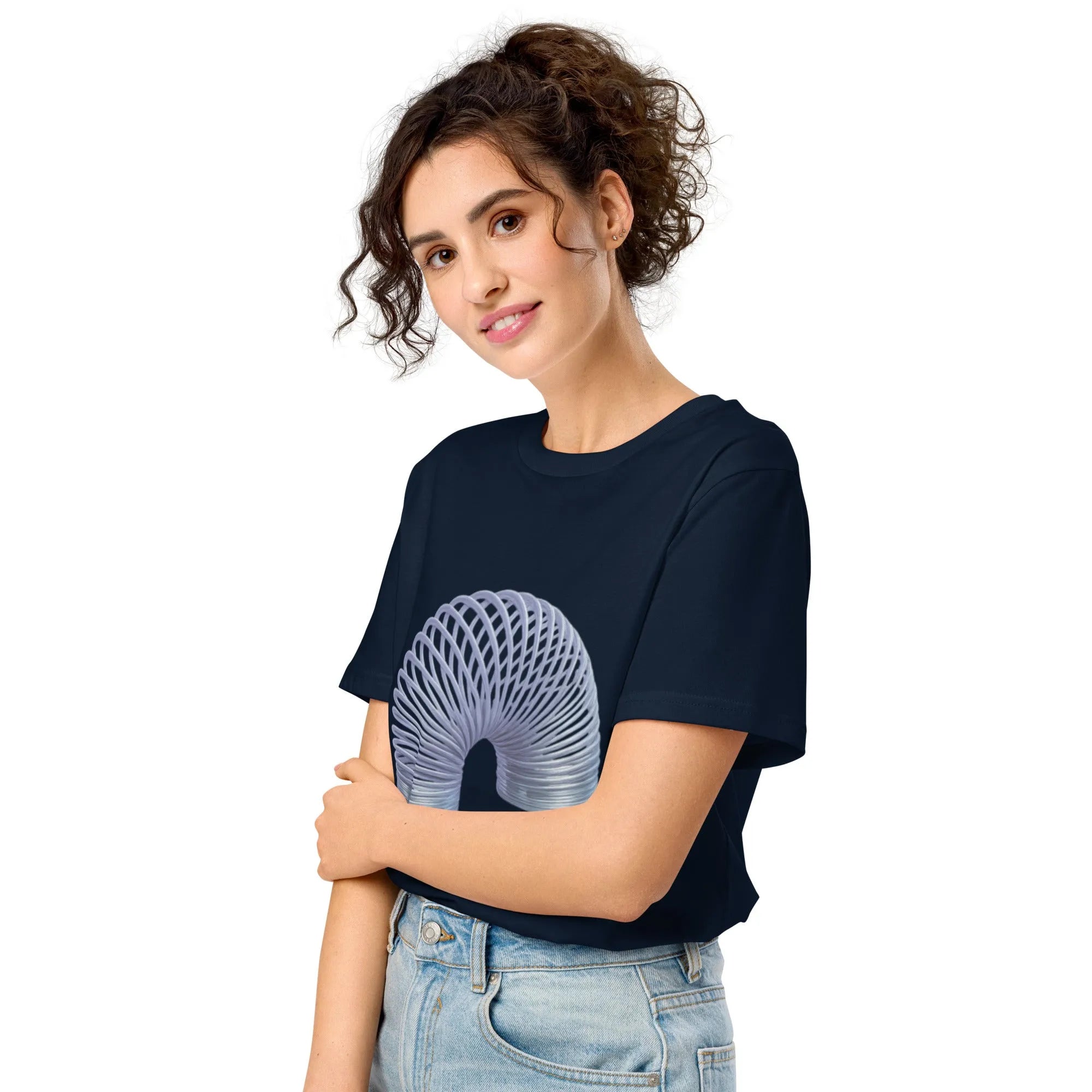 90s Retro Slinky Tee | 100% GOTS Organic Cotton - Sustainable Organic Design | Primary Mockup Front View