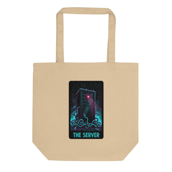 Server Medusa Organic Cotton Tote | Gamer Level-Up Collection - Sustainable Organic Design | Detailed Alternative View