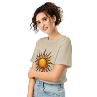 Tribal Sun Organic Cotton T-Shirt | Retro Y2K Streetwear - Sustainable Organic Design | Primary Mockup Front View