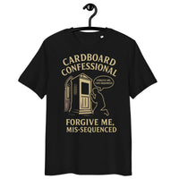 Cardboard Confessional | Organic Cotton Gamer Streetwear Tee - Sustainable Organic Design | Detailed Alternative View