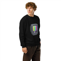 Organic Cotton Vintage TV Sweatshirt – GOTS & Vegan Certified - Sustainable Organic Design | Primary Mockup Front View
