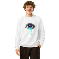 Digital Glitch Eye Organic Sweatshirt | Cyberpunk Gamer Edition - Sustainable Organic Design | Primary Mockup Front View