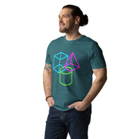 The Architect Tee | Neon Geometric Organic Cotton Shirt - Sustainable Organic Design | Detailed Alternative View
