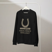 "Forging Strength" Organic Sweatshirt | Cowboy Renaissance Collection - Sustainable Organic Design | Detailed Alternative View